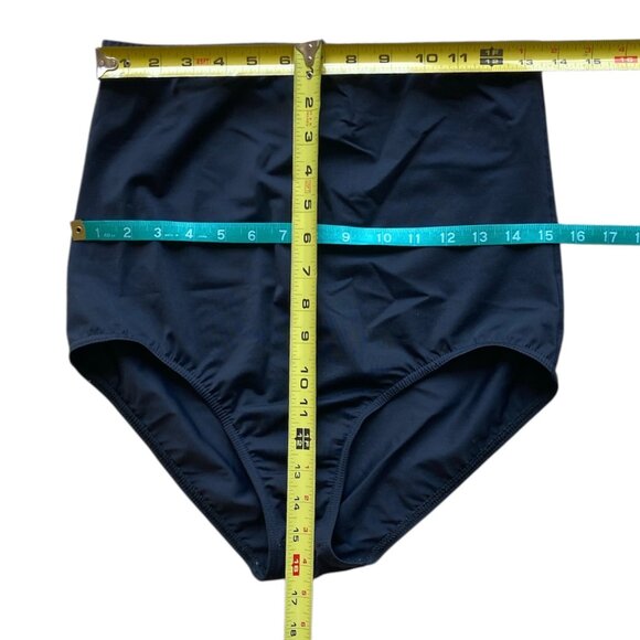 Lands' End Black Two Piece Swim Dress 12DDD Criss Cross Back, High Waist Pant 12 - Picture 17 of 17